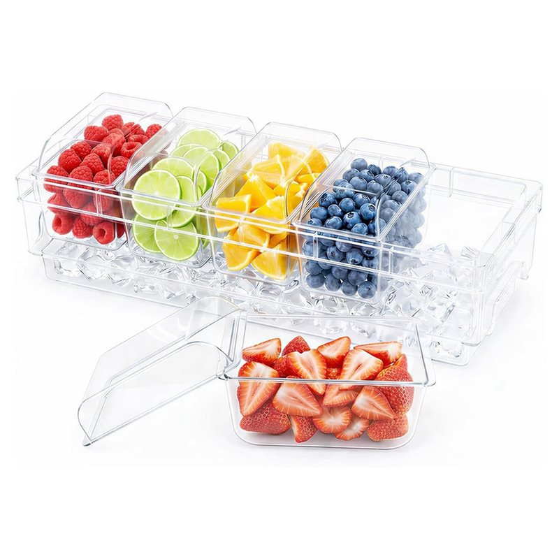 Garnish Tray Set - Contenants à condiments réfrigérés AB66, ensemble