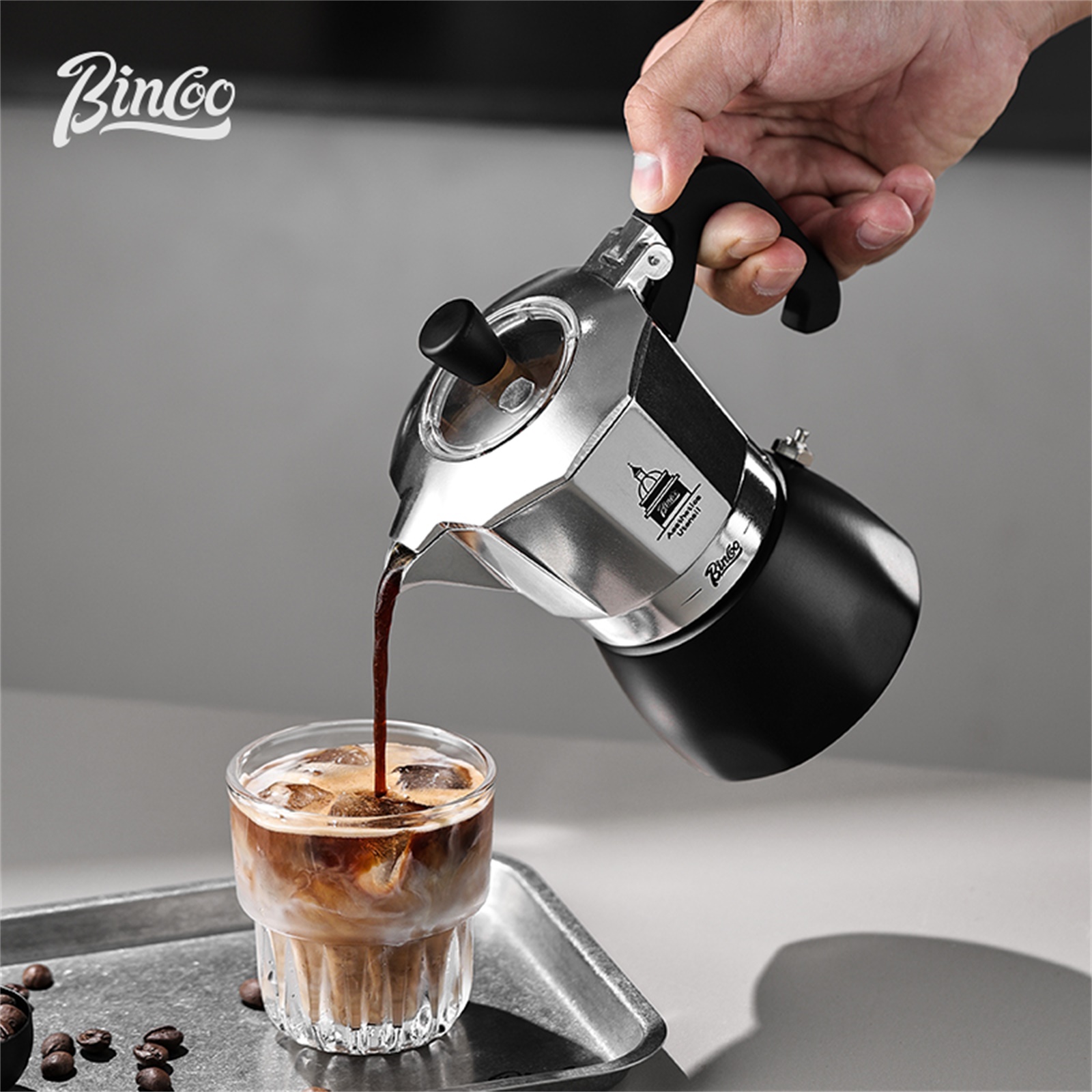 Home Barista - BINCOO Pot Moka à Double Valve,