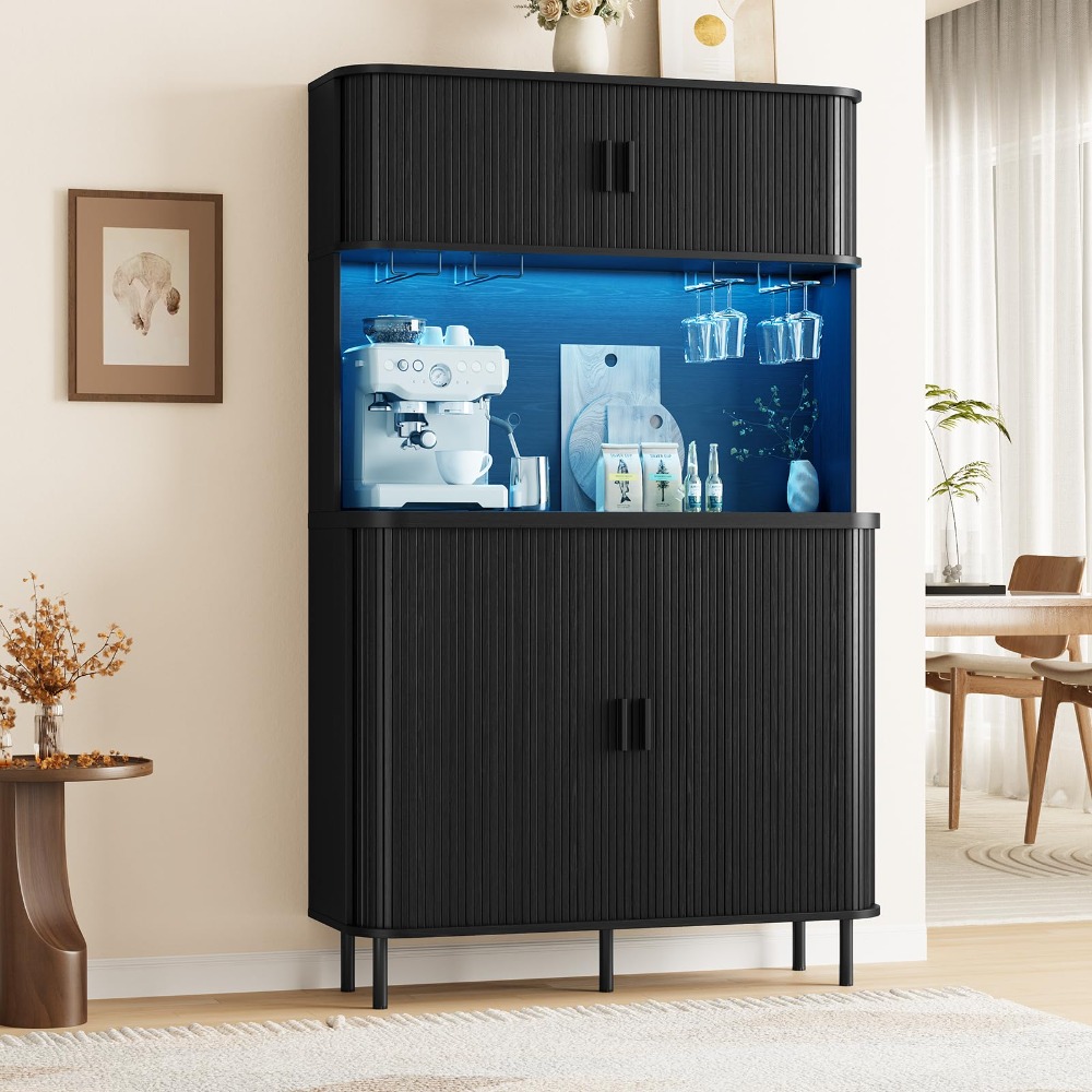 Home Bar And Cabinet - Meuble bar à vin cannelé de