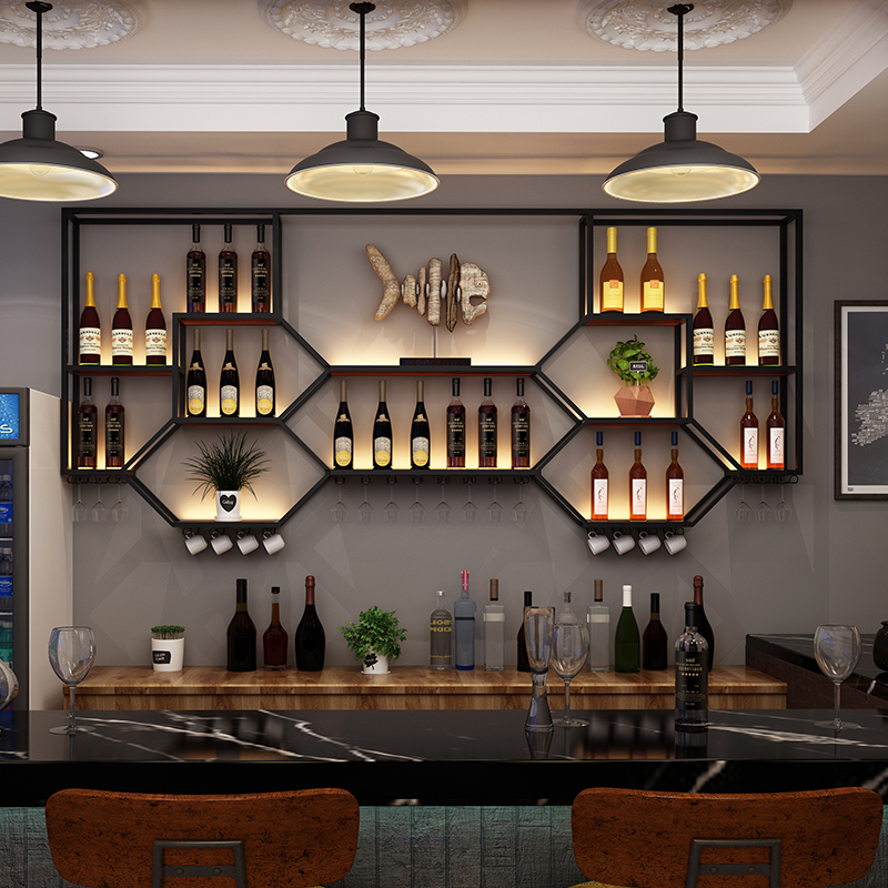 Home Bar And Cabinet - Étagères en métal armoire à vin