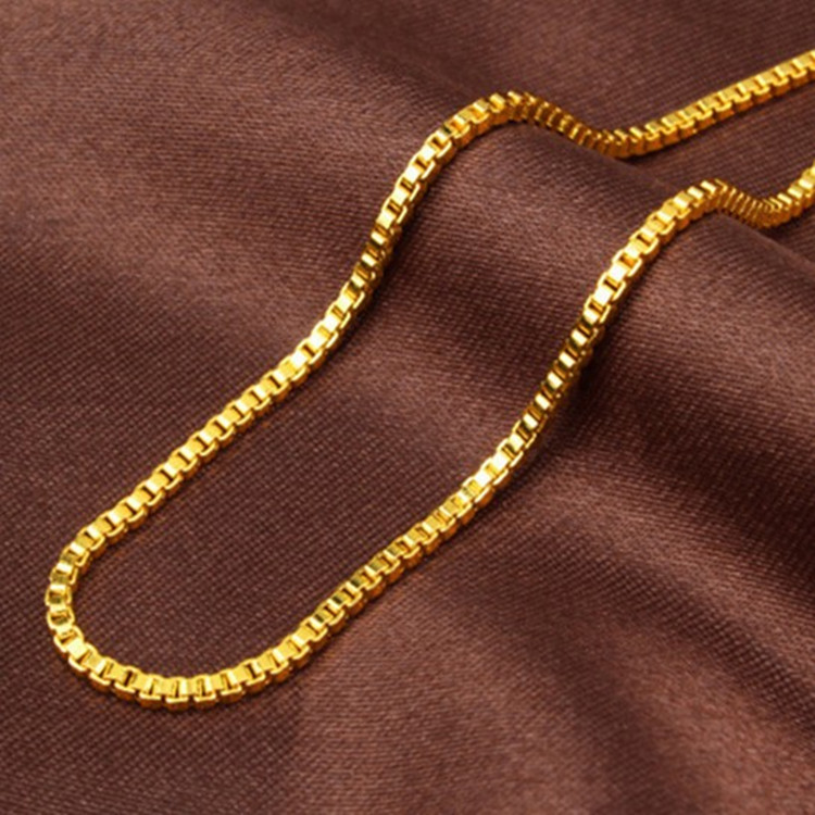 AU999 Collier chaîne boîte fem - Bar Cart Gold avis et prix