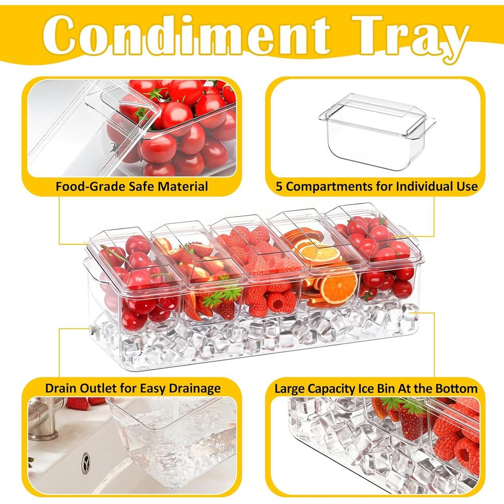 Plateau à condiments, support  - Garnish Tray Set avis et prix