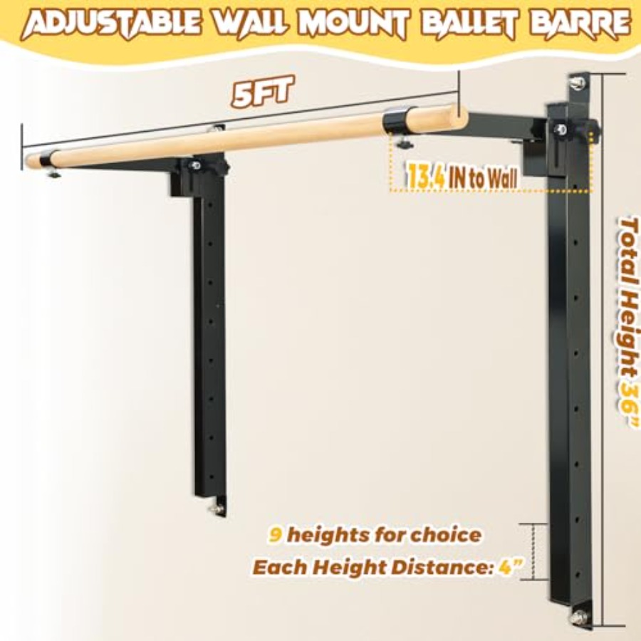 Barre de danse murale réglable - Home Bar And Gym avis et prix