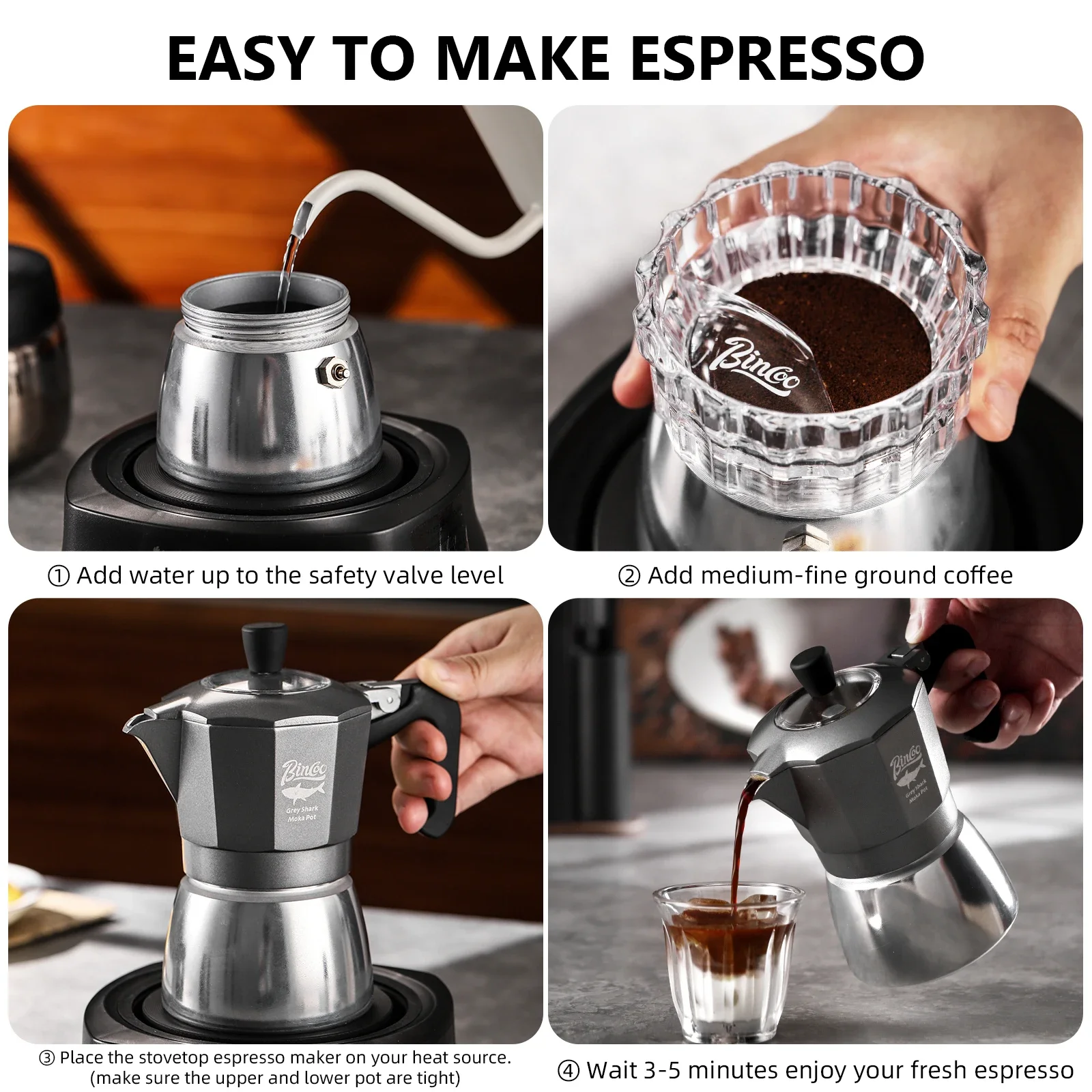 Cafetière Moka Bincoo à double - Home Barista avis et prix