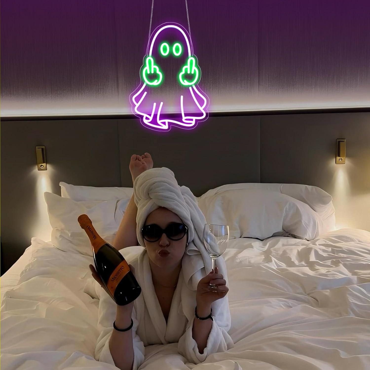 Enseigne néon LED Ghost alimen - Home Bar Signs avis et prix